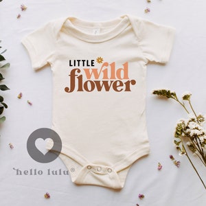 Little Wild Flower Onesie®, Baby Shower Gift, Natural Bodysuit, Little Wild Child, Flower Baby Onesie®, Gift Idea Onesie® 054