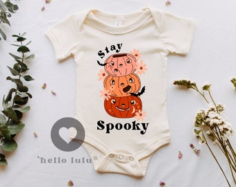 Cute Pumpkin Patch Onesie®, Stay Spooky Onesie®, Natural Bodysuit, Boho Halloween Onesie®, Trendy Fall Onesie®, Cute Baby Shower Gift 056