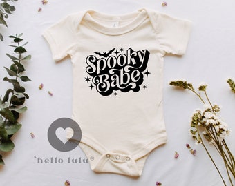 Spooky Babe, Halloween Baby Onesie®, Natural Bodysuit, Boho Halloween Onesie®, Trendy Fall Onesie®, Cute Baby Shower Gift, Retro Onesie® 059