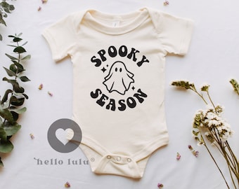 Spooky Season, Natural Bodysuit, Boho Halloween Onesie®, Trendy Fall Onesie®, Cute Baby Shower Gift, Halloween Baby Onesie® 057