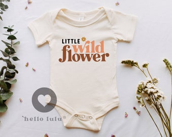Little Wild Flower Onesie®, Baby Shower Gift, Natural Bodysuit, Little Wild Child, Flower Baby Onesie®, Gift Idea Onesie® 054