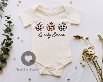 Stay Spooky, Pumpkin Season Onesie®, Natural Bodysuit, Boho Halloween Onesie®, Trendy Fall Onesie®, Cute Baby Shower Gift, Retro Onesie® 073