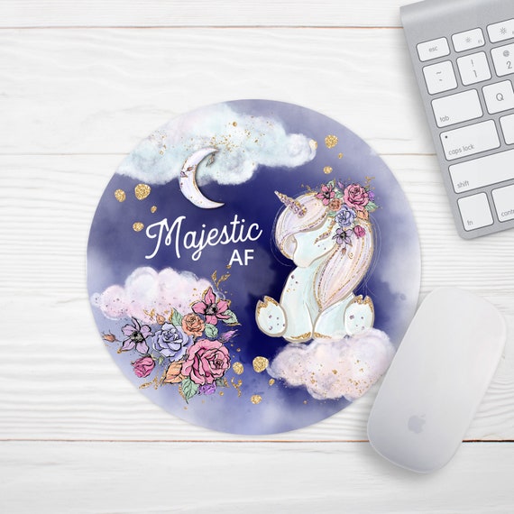 Unicorn Mousepad Majestic Af Chic Cute Cubicle Decor
