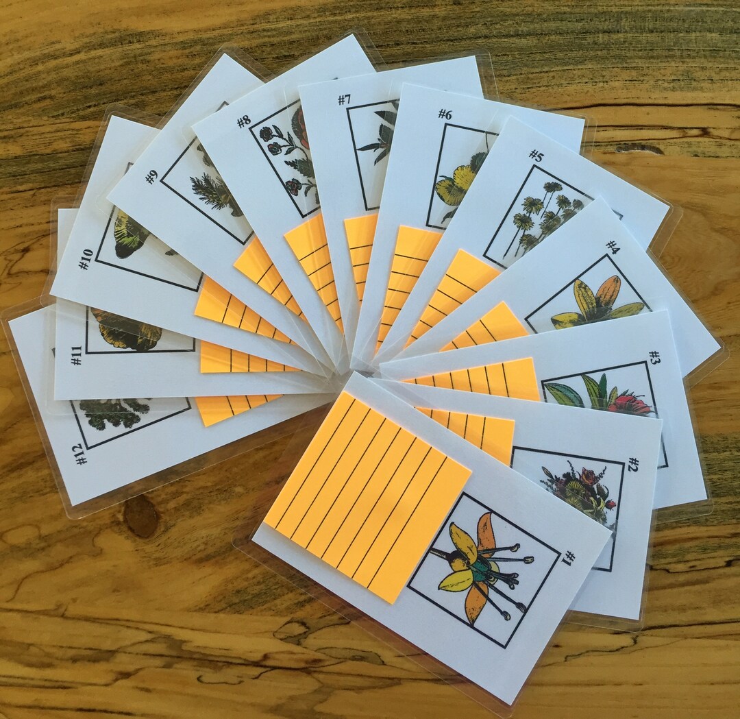 3 Table Vintage Floral Bridge Tallies, Reusable, 12 Players, Great Gift ...