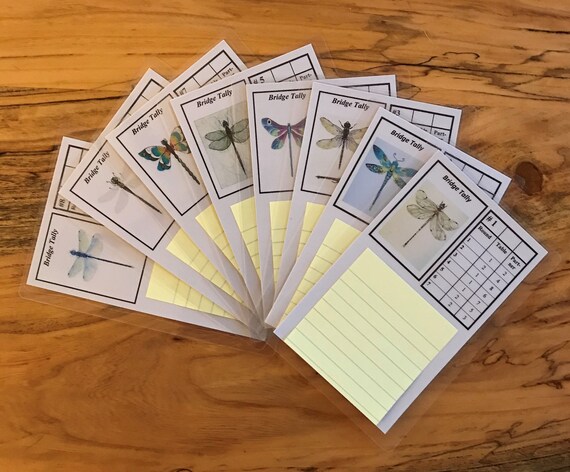 Bridge Tallies Artistic Dogs 8 Player Reusable 2 Table