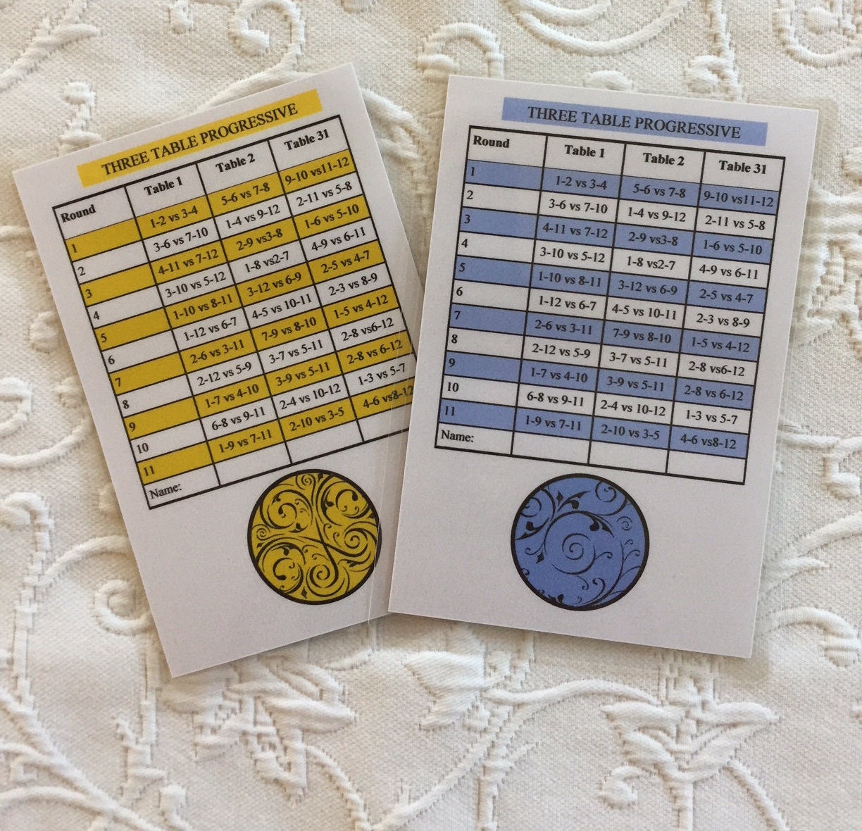 Mandalas 3 Table Bridge Tallies Reusable Great Prize or - Etsy