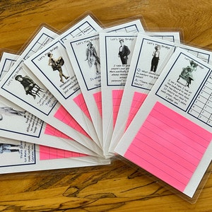 Grammar Humor Bridge Tallies, Reusable, 2 Tables, Great Gift, 8 Players