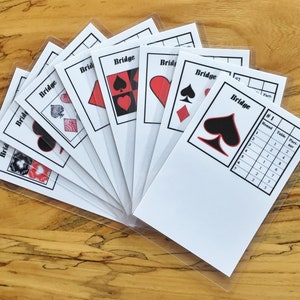 Card Symbols, 2 Table Bridge Tallies, Reusable, Great Gift or Prize!