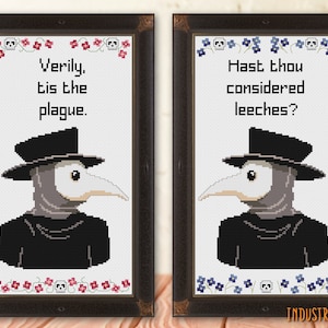 2 Plague Doctor Cross Stitch Patterns | 2 PDF Patterns | INSTANT DOWNLOAD