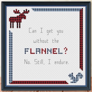 Bovennatuurlijk geïnspireerd Flanel citaat Cross Stitch PDF-patroon | Directe download