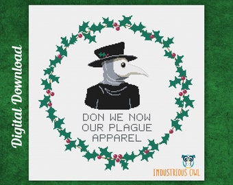 Plague Doctor "Don We Now Our Plague Apparel" PDF Cross Stitch Pattern | INSTANT DOWNLOAD