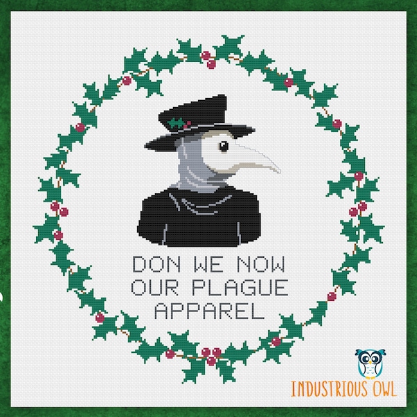 Plague Doctor "Don We Now Our Plague Apparel" PDF Cross Stitch Pattern | INSTANT DOWNLOAD