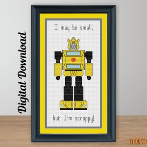 Transformers Inspired Bumblebee Cross Stitch PDF Pattern | INSTANT DOWNLOAD