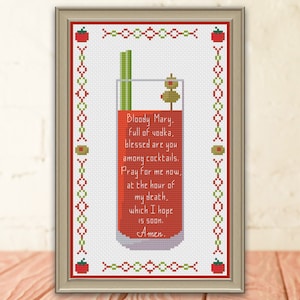 Archer Inspired Bloody Mary Prayer Cross Stitch PDF Pattern | INSTANT DOWNLOAD