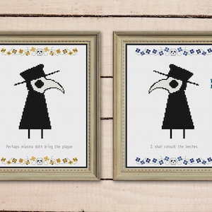Plague Doctor 2-Pattern Cross Stitch Set | 2 PDF Patterns | INSTANT DOWNLOAD