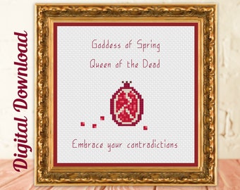 Persephone, Embrace Your Contradictions Cross Stitch PDF Pattern | INSTANT DOWNLOAD