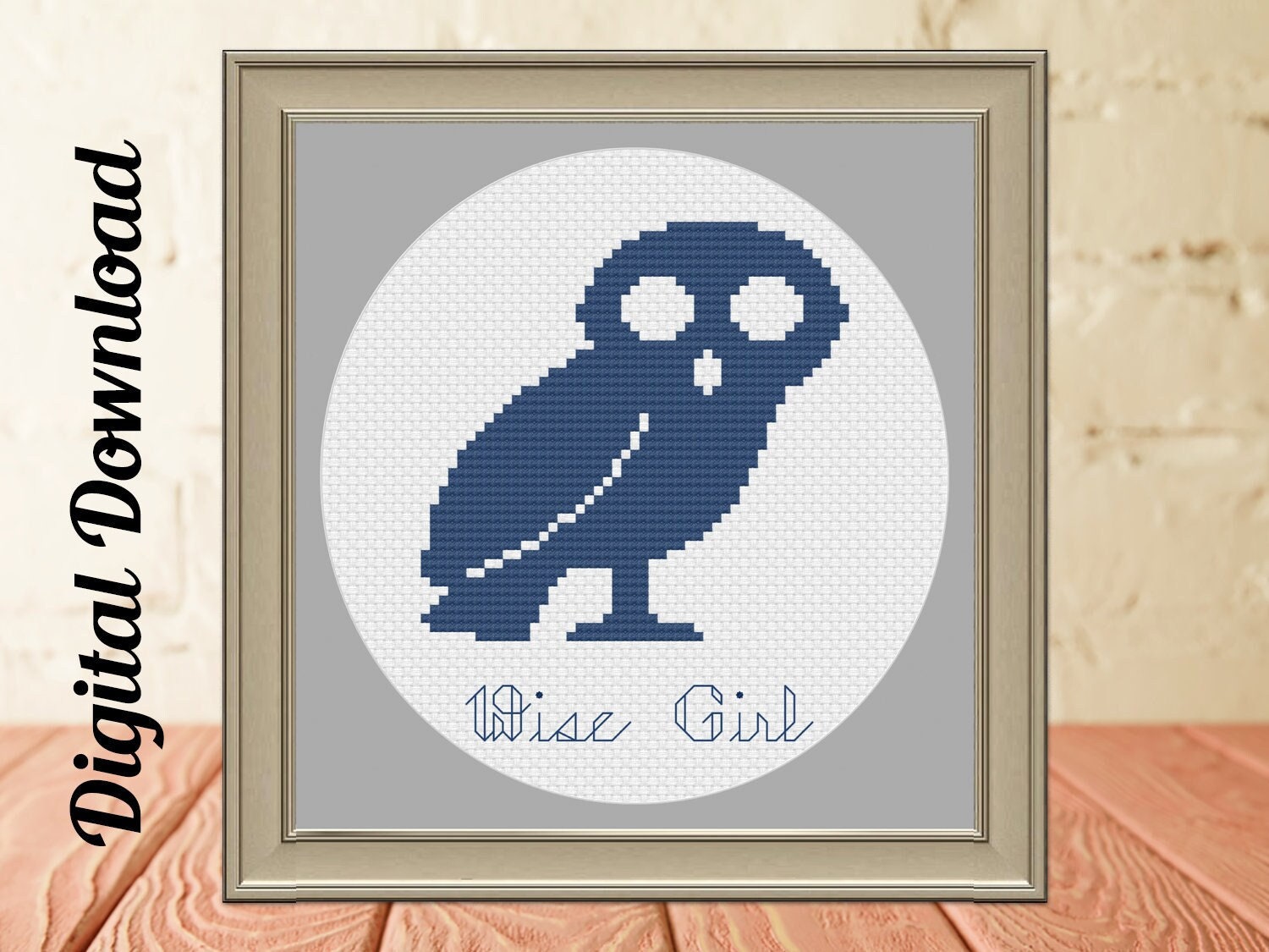 Wise Girl Owl Cross Stitch PDF Pattern | INSTANT DOWNLOAD