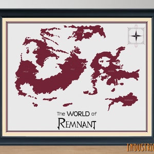 RWBY Inspired Map of Remnant Large Cross Stitch PDF Pattern | Instant Download