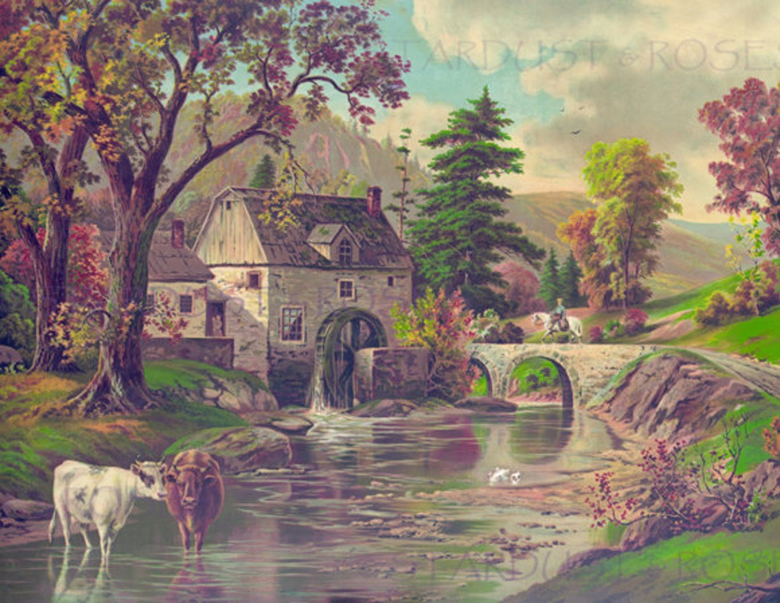 ANTIQUE Victorian Country LanDScaPe ArT DOWNLOAD 1800s Etsy