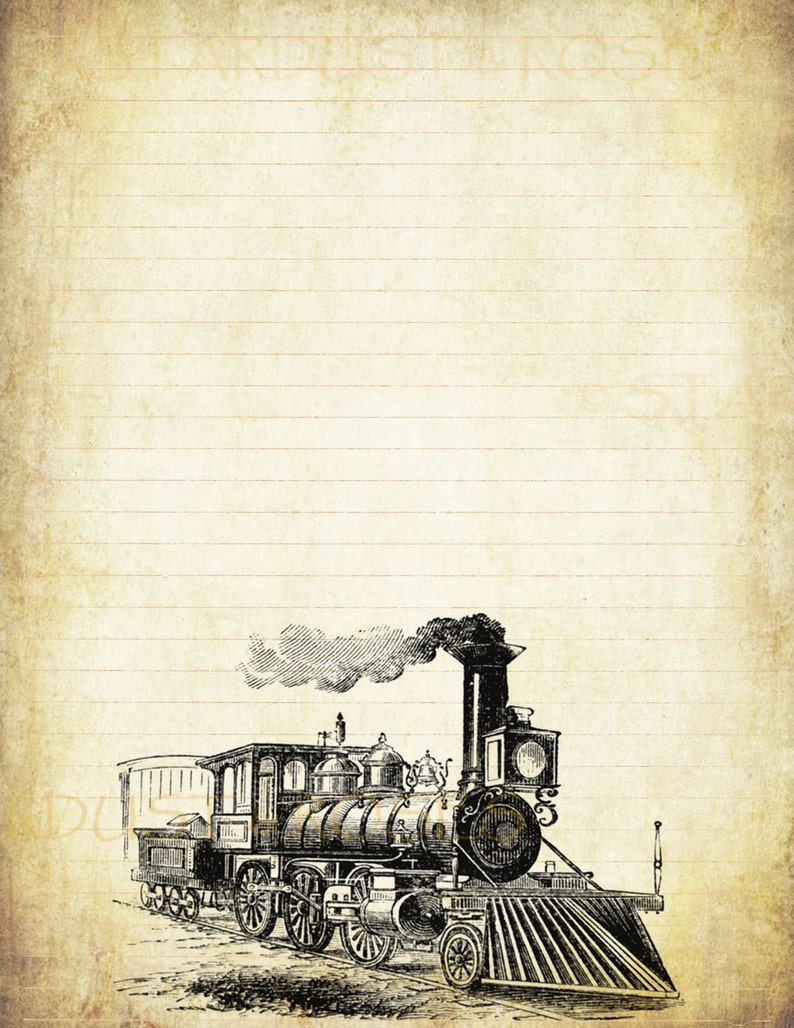 Printable JOURNAL PAGE Original TraiN Stationery DOWNLOAD - Inst Printable JOURNAL PAGE Original TraiN Stationery DOWNLOAD - Inst