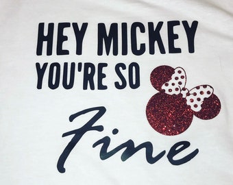 M!ck3y you're so fine- Glitter Vinyl Disneyland Shirt