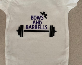 Bows and Barbells onsie