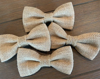 Burlap Dog Pet Bow Tie