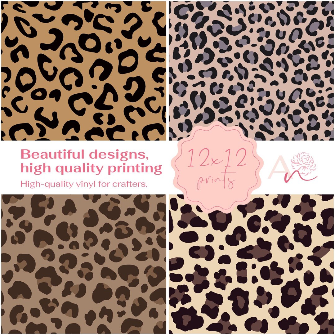 Leopard Patterned Craft Vinyl & HTV; Animal Print Vinyl; Bright Printed ...