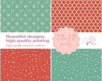 Patterned Craft Vinyl Sheets: HTV for Fabrics or Adhesive Decals