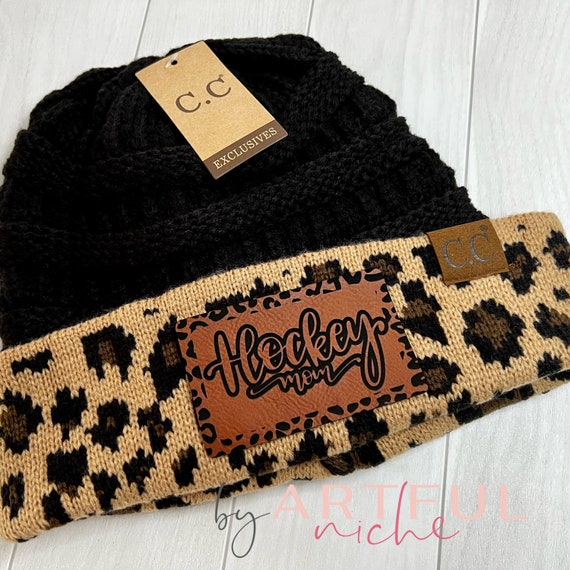 C.C Brown and Tan Leopard Print Knit Hat C.C Women main image 4