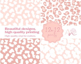 Leopard Print Vinyl Sheets - HTV and Adhesive for Crafts