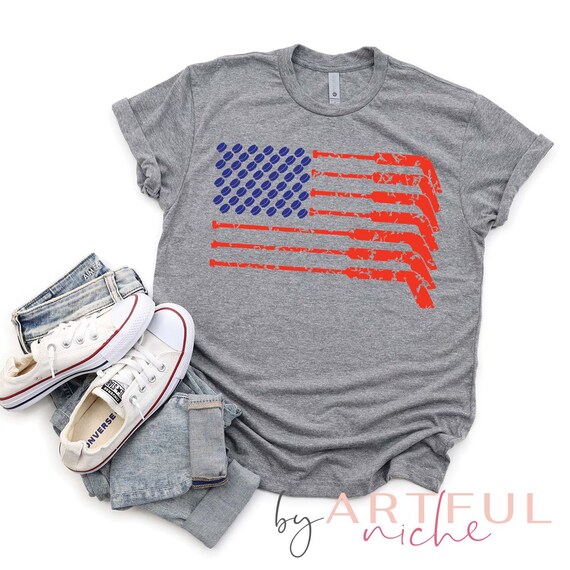 Goalie Hockey Shirt USA Flag Graphic (Soft Cotton Blend)