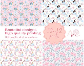 Patterned Craft Vinyl Sheets - Heat Transfer or Adhesive Options