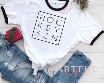 Camiseta de hockey para mamá portera, camiseta divertida con ribete (tallas S-XL)
