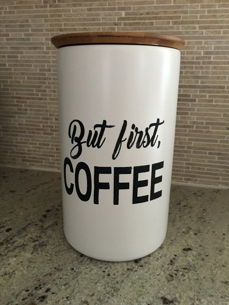 Ceramic Canister White Ceramic Coffee Canister Coffee Etsy
