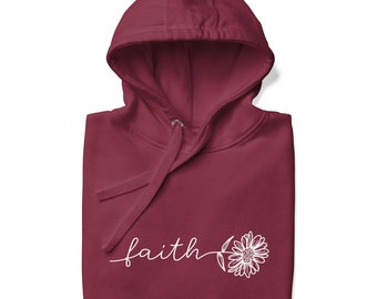 Blossom in Faith Sweatshirt - Faith Flower Sweatshirt - Inspirational Message Hoodies for Women, Soft Hoodie Christian, Bible Study Apparel