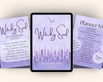 Witchy Soul Planner Kit - Digital Witch Planner Bundle - DIY Grimoire - Book of Shadows Planner Journal Set - Witchy Wellness Printable PDF