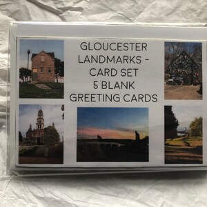 Conjunto de cartões de felicitações de fotografia do Gloucester Landmark
