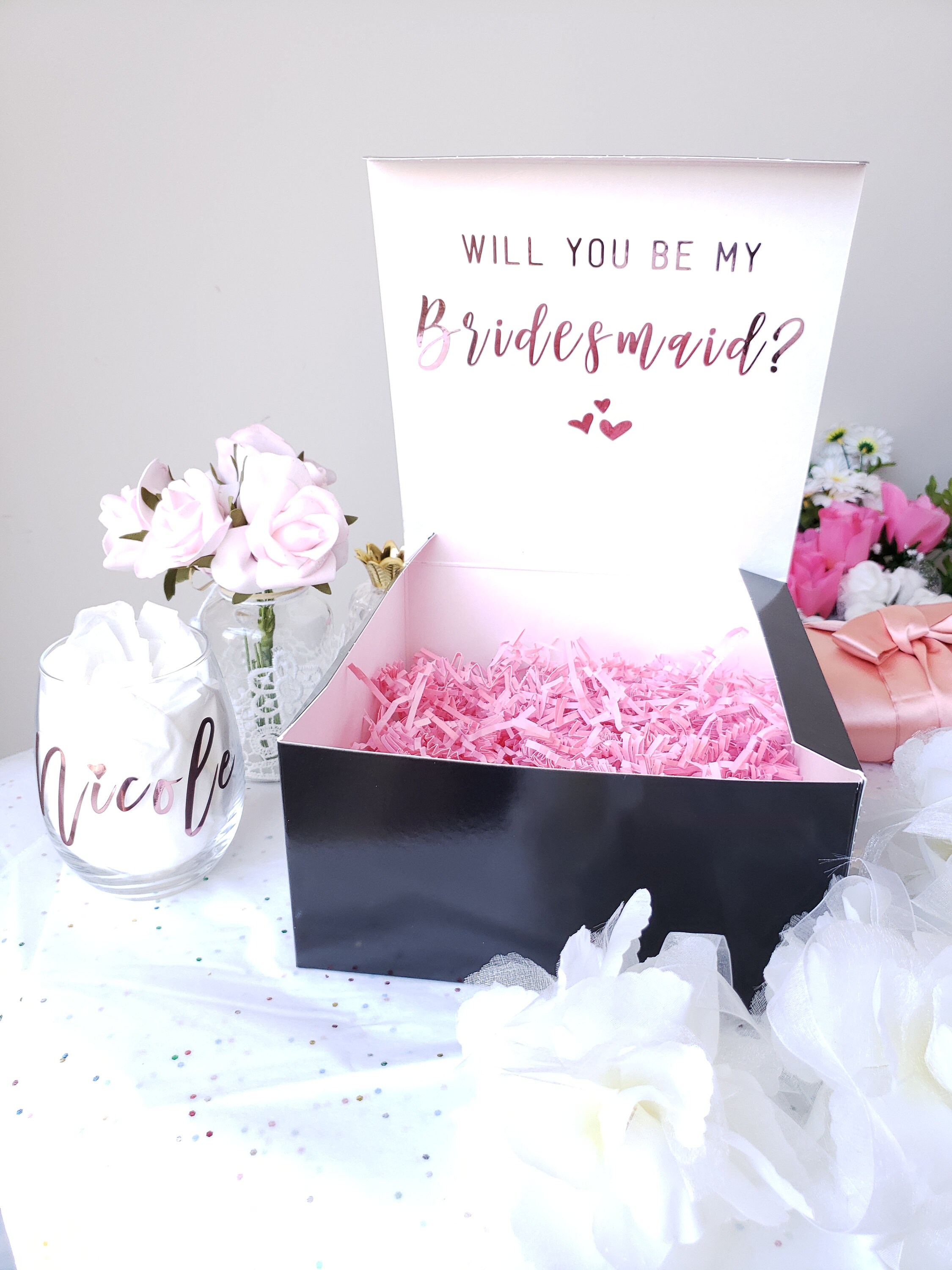 Black Bridesmaid Box Bridesmaid Proposal Box Will you be Etsy