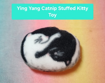 Kitty Ying Yang Catnip Stuffed Fleece Toy.