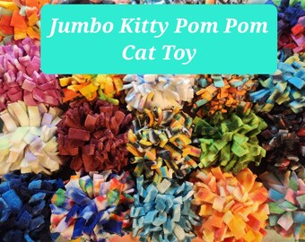 Kitty Jumbo PomPom Fleece Cat Toy set of 2 toys