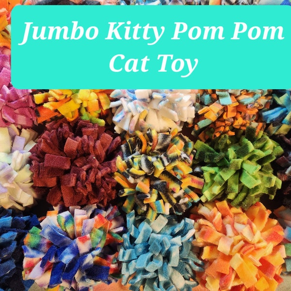 Kitty Jumbo PomPom Fleece Cat Toy set of 2 toys