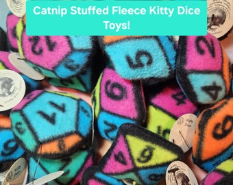 Kitty Dice Catnip Stuffed Fleece Toy.