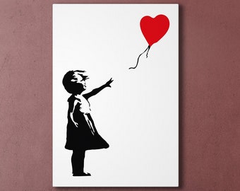 Banksy Girl With Balloon, banksy print, Banksy Wall Art, Banksy Streeet wall art graffiti art canvas, Banksy there is always hope canvas