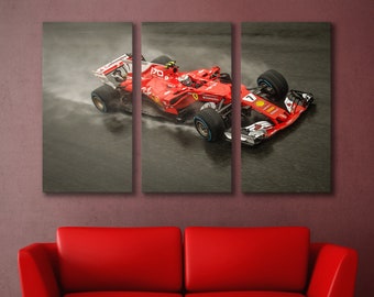 F1 prints canvas Racing car wall art | Formula one art | F1 wall decor boy room wall art | Car canvas art Multi panel canvas set of 3 4 5