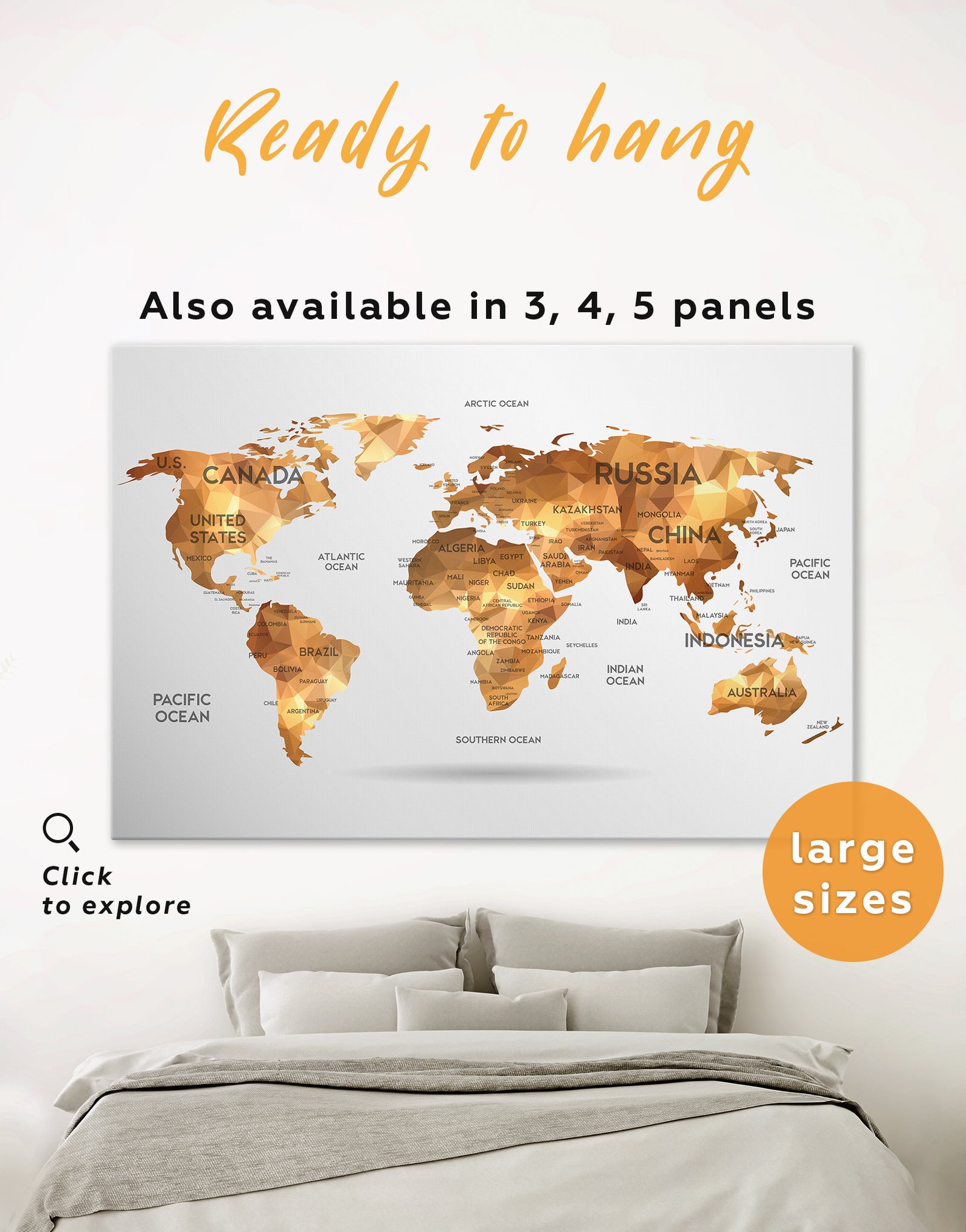 Gold World Map Wall Art Large Gold World Map Print Gold Wall Etsy