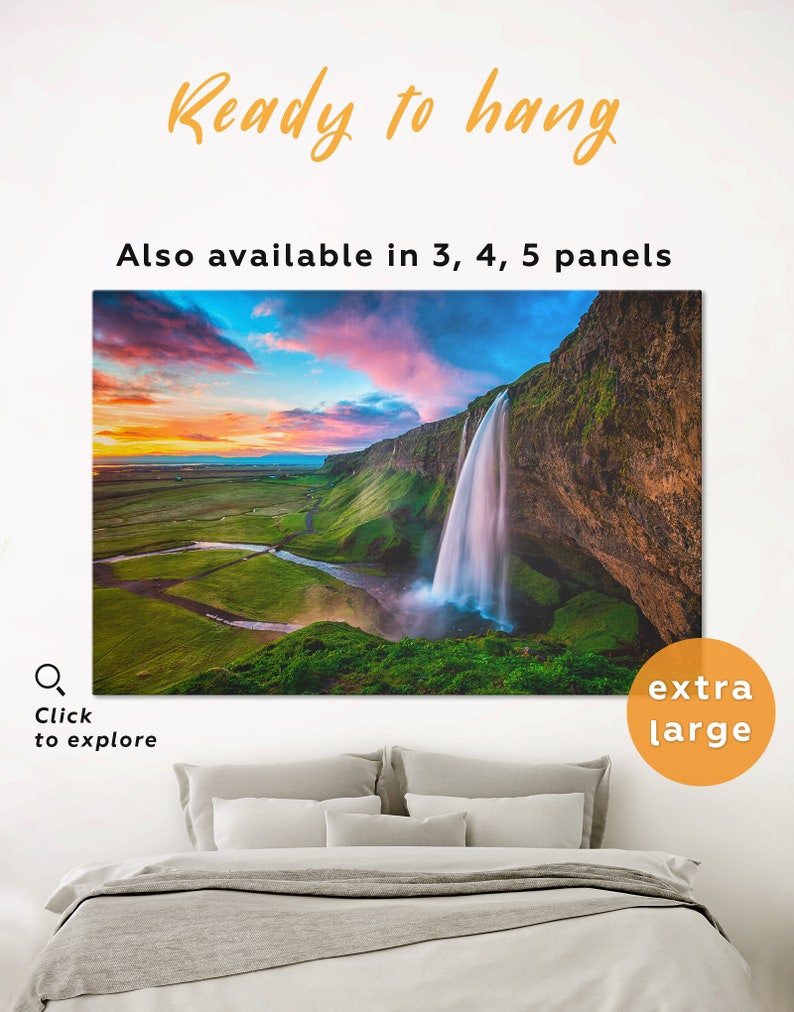 Seljalandsfoss Canvas Wall Art prints high quality
