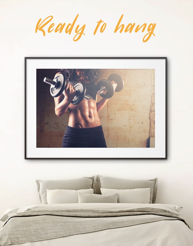 Workout Girl Framed Sports Art Gym Decor Exercise Wall Posters Prints Home Gymnastics Fitness Motivation