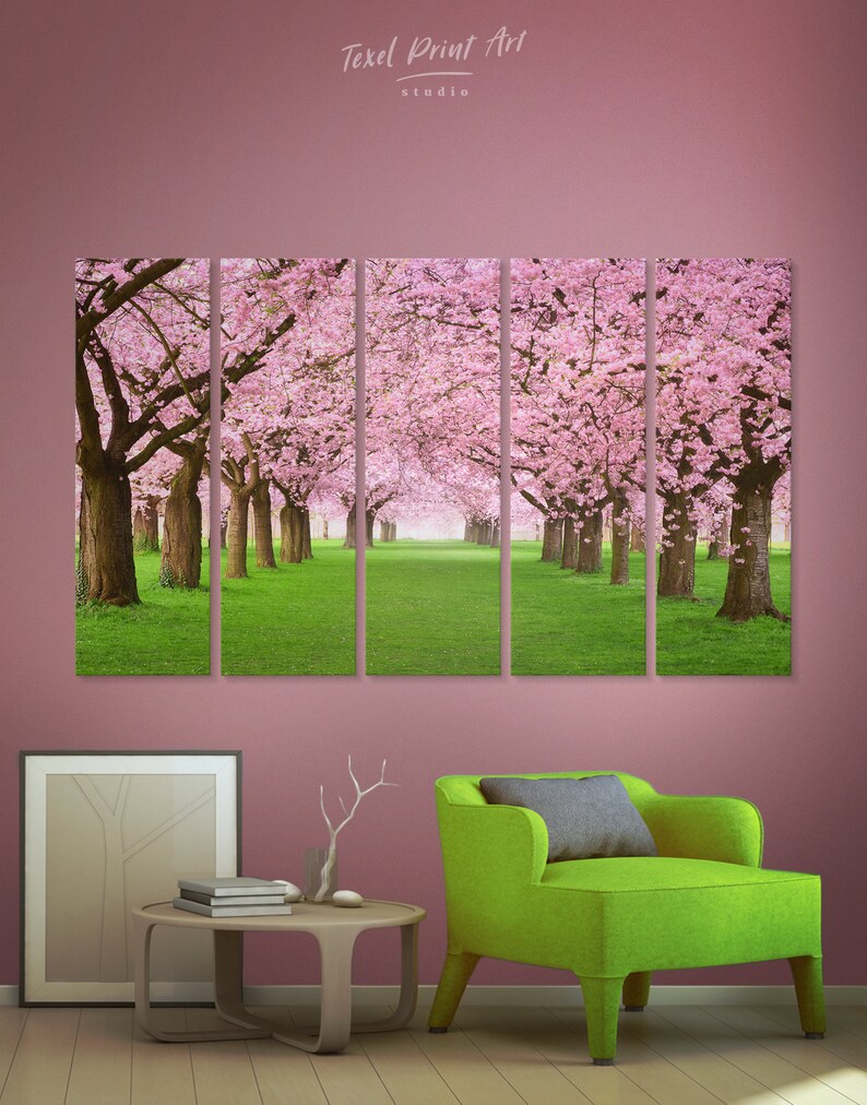 Japanese Sakura Cherry Blossom Tree Wall Art Cherry Blossom Etsy