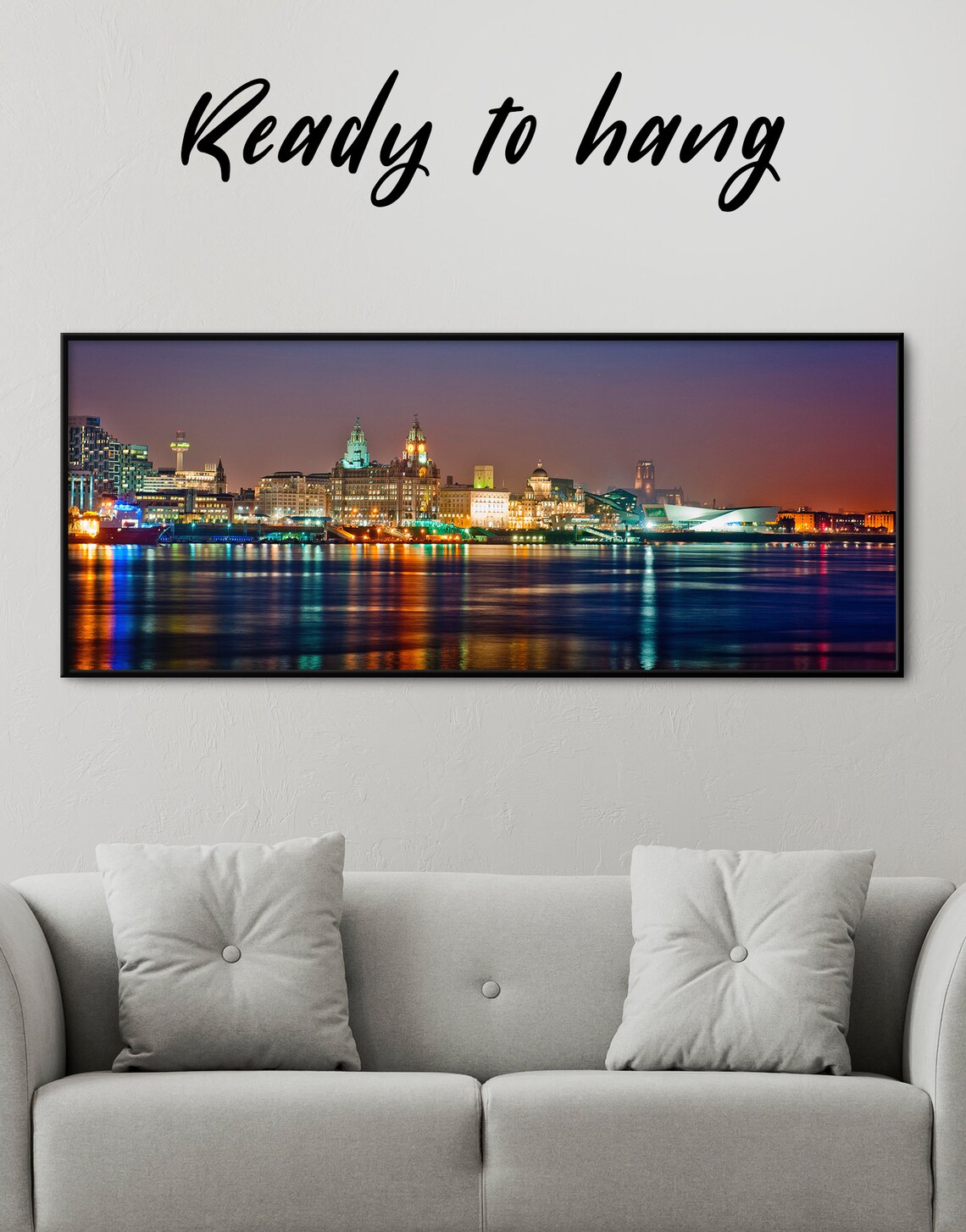 Framed Liverpool Skyline Print Large Liverpool Canvas Framed Etsy